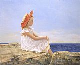 Sally Caldwell-fisher Paintings - Looking Out to Sea by Sally Swatland